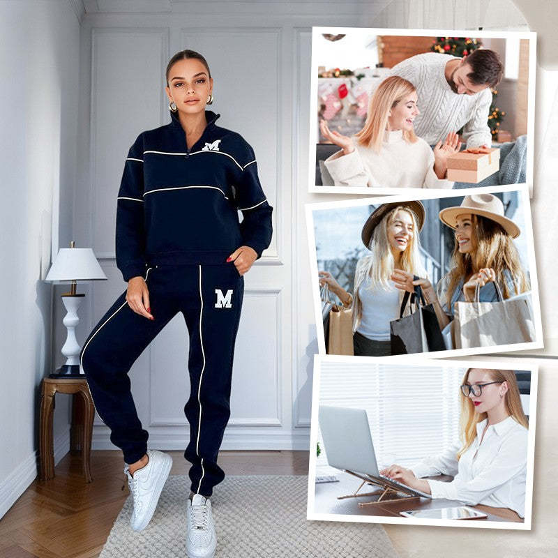 2 Piece Outfits Lounge Hoodless Pullover Sweatshirt Sweatsuit Sets