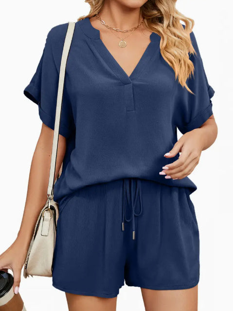 Loose Fit Casual 2-Piece Set Conjunto Short Sets
